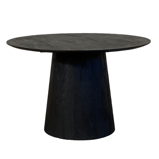 Eettafel Cilindro Zwart Mangohout Rond 120 cm