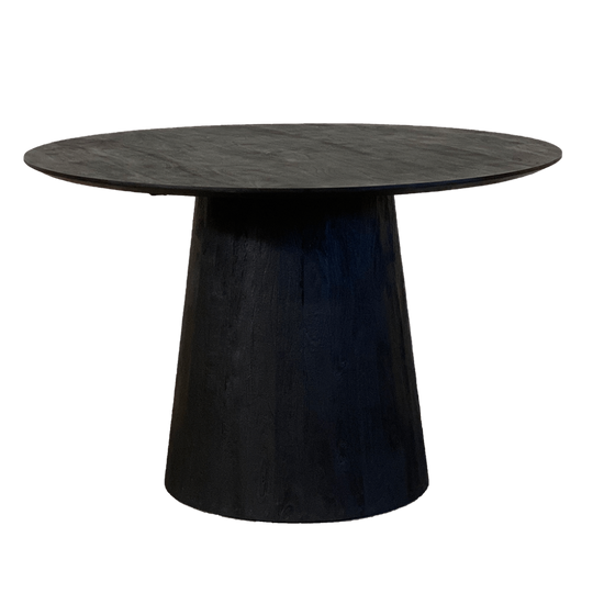 Eettafel Cilindro Zwart Mangohout Rond 130 cm