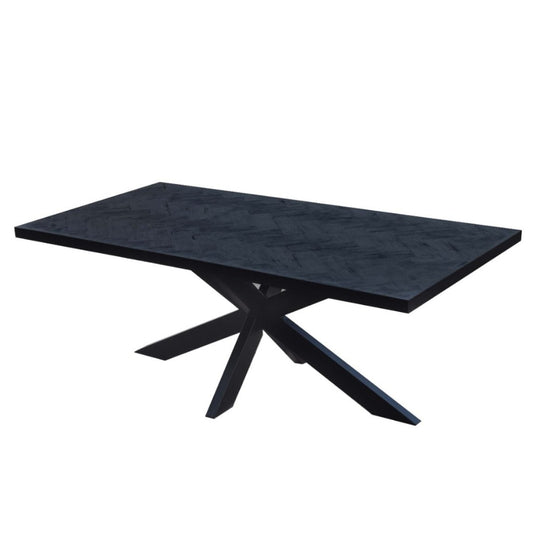 Eettafel Pedrì Visgraat Zwart Mangohout Rechthoek 180 cm