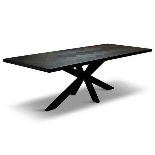 Eettafel Pedrì Visgraat Zwart Mangohout Rechthoek 180 cm