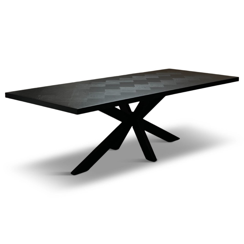 Eettafel Pedrì Visgraat Zwart Mangohout Rechthoek 200 cm