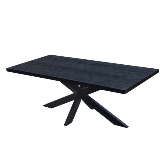 Eettafel Pedrì Visgraat Zwart Mangohout Rechthoek 200 cm