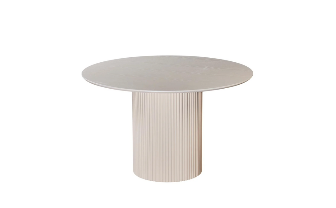 Eettafel Valerìa Gebroken Wit Rond 130 cm