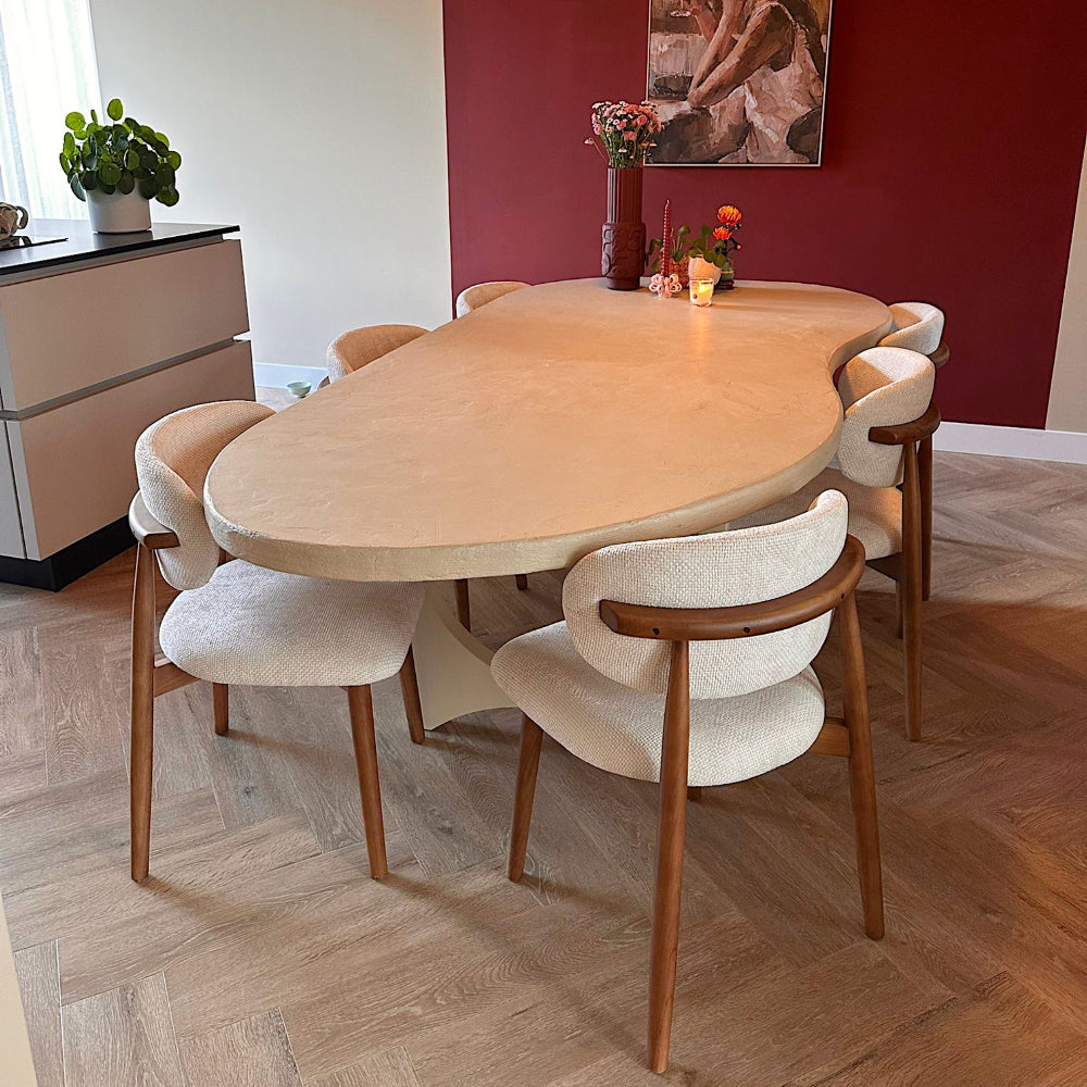 Maya japandi stoel - gebroken wit