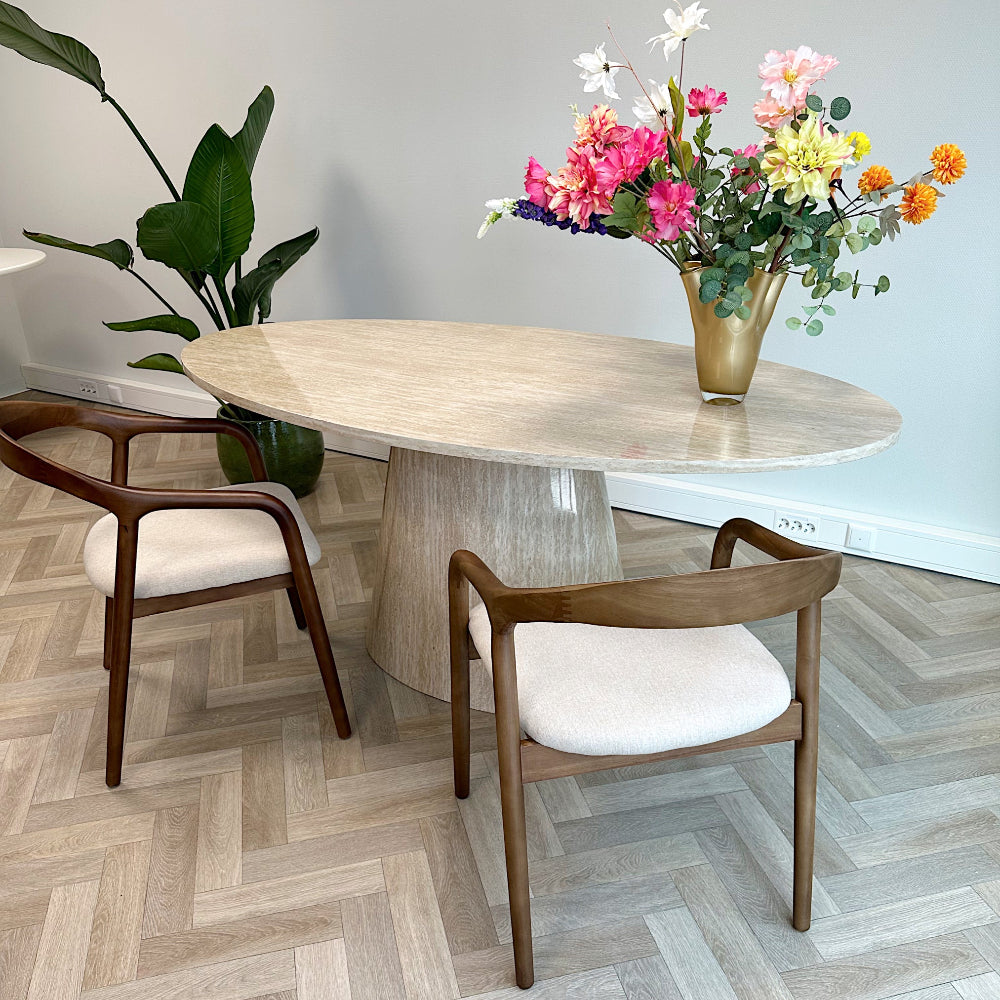 Eettafel Sky Ovaal - Travertin