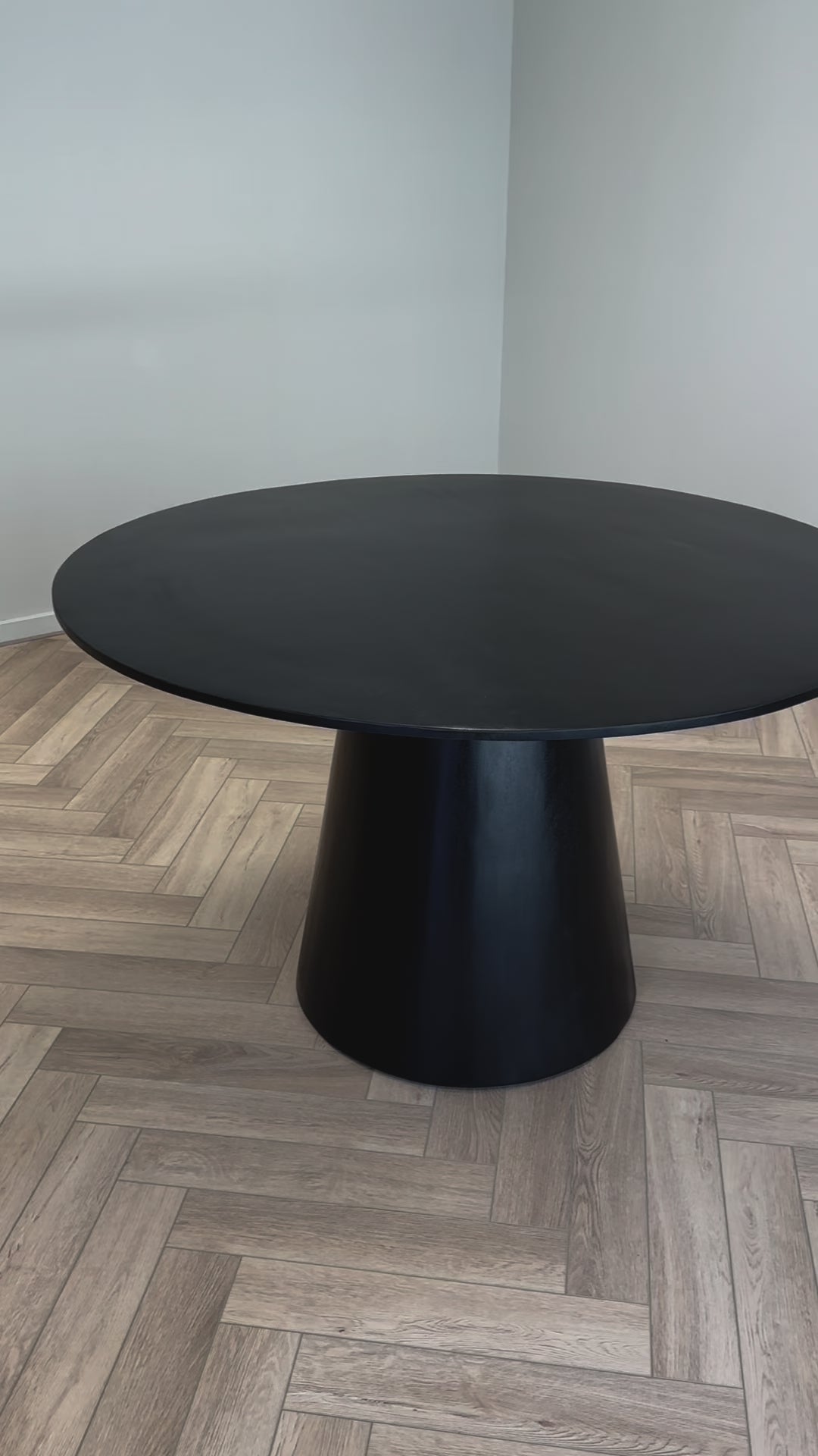 Eettafel Cilindro Zwart Mangohout Rond 130 cm