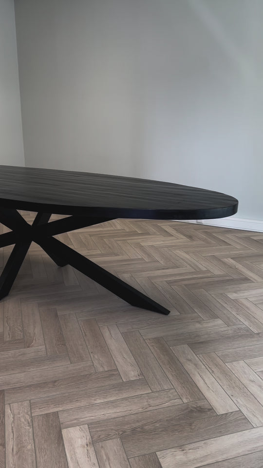 Eettafel Buena Mangohout Zwart Ovaal 300 cm