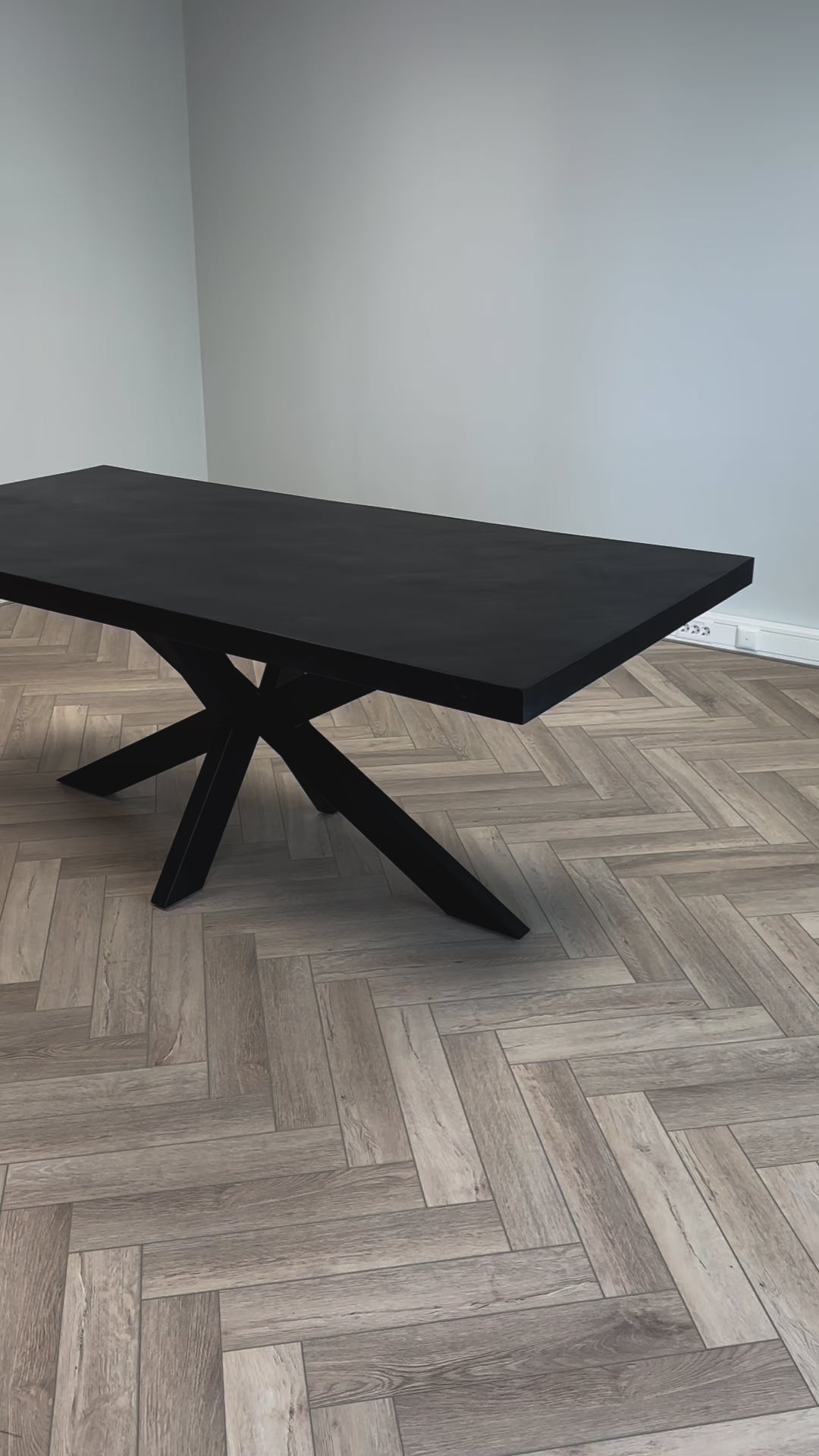 Eettafel Pedrì Visgraat Zwart Mangohout Rechthoek 200 cm