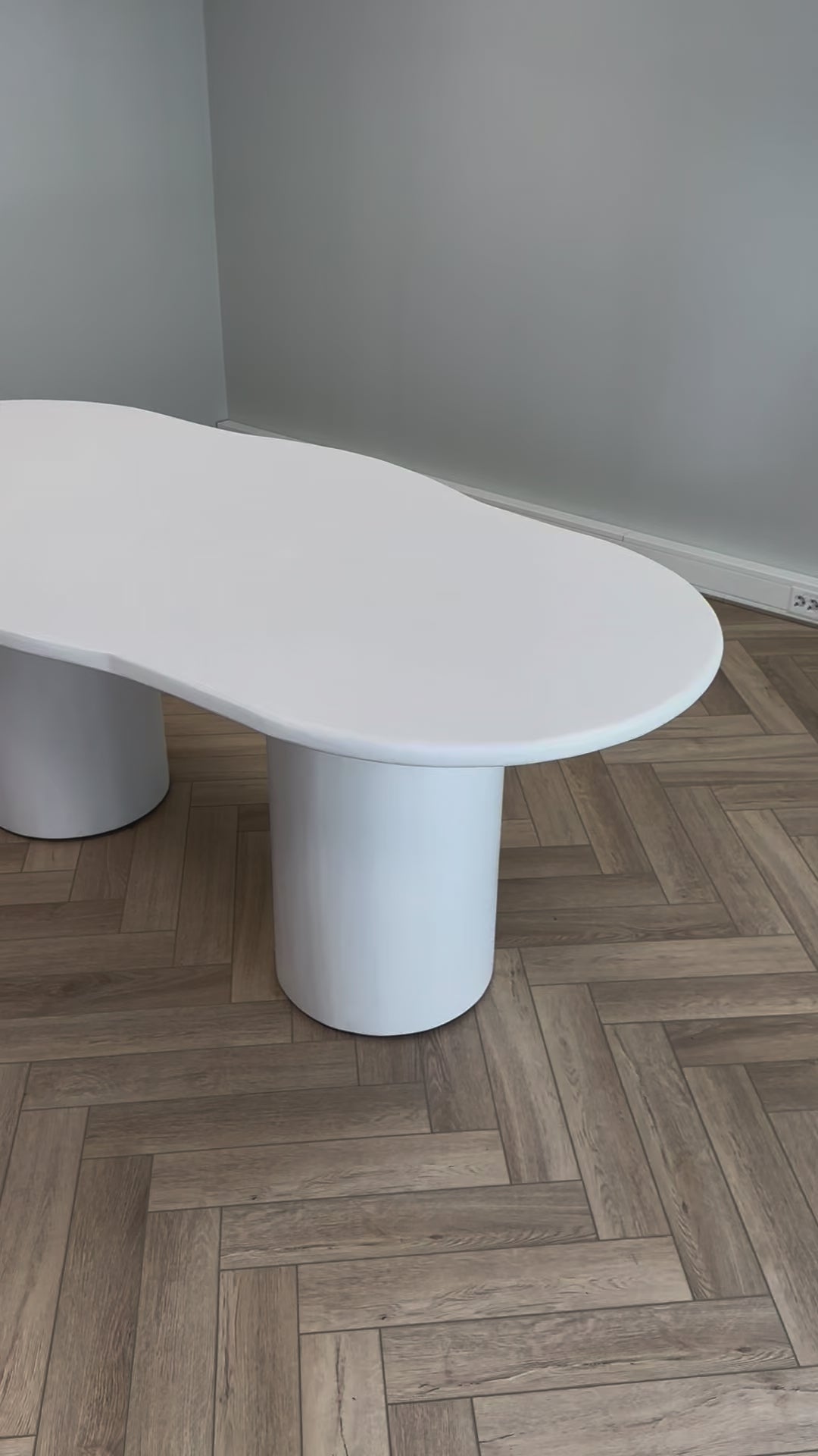 Eettafel Organico White Organische Vorm 200 x 100 cm