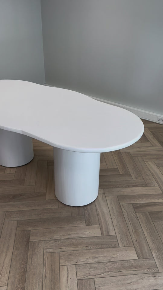 Eettafel Organico White Organische Vorm 200 x 100 cm