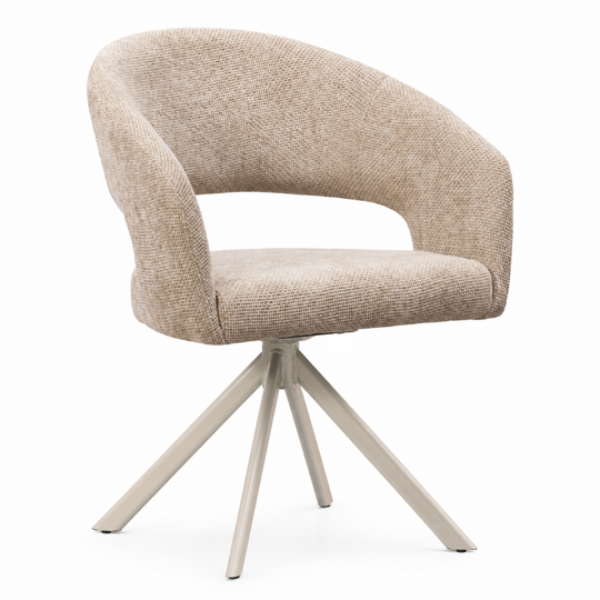 Nova draaibare eetkamerstoel beige poten - taupe