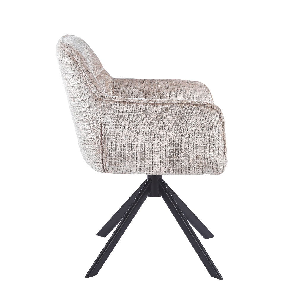 Jane draaibare eetkamerstoel - lint grey