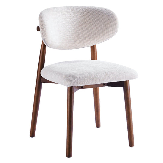 Maya japandi stoel walnoot bruin- gebroken wit