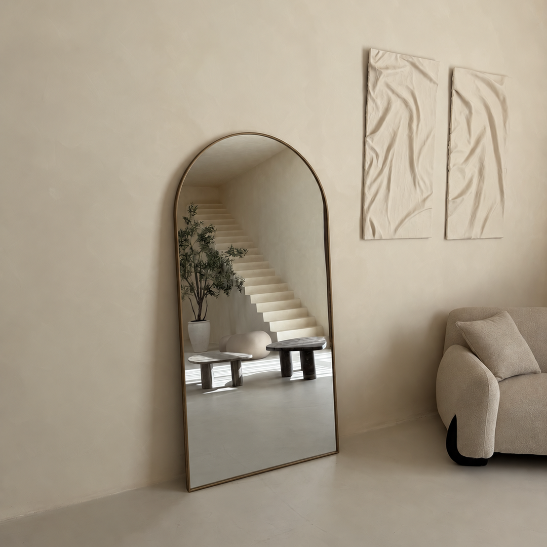 Elena grote boogspiegel 200x100cm - bruin