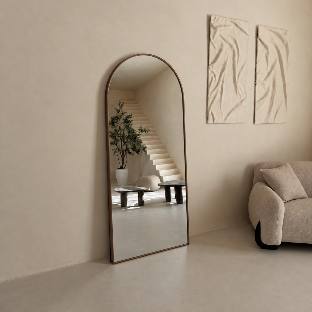 Elena grote boogspiegel 200x80cm - bruin