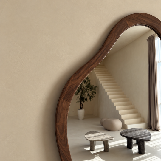 Mila organische japandi spiegel 180x80cm - walnoot bruin