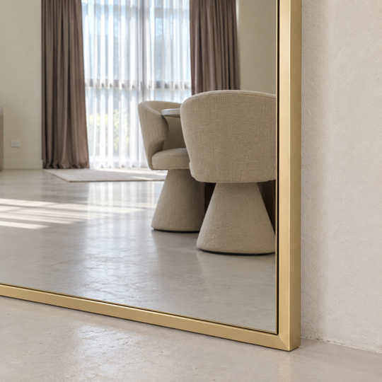 Linea grote rechthoek spiegel 200x100 - goud