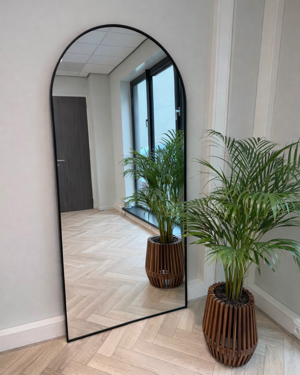 Grote boogspiegel 200x80cm - zwart