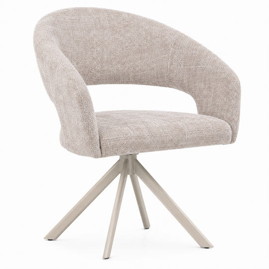Nova draaibare eetkamerstoel beige poten - lint grey