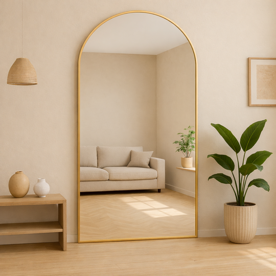 Grote boogspiegel 200x100cm - goud