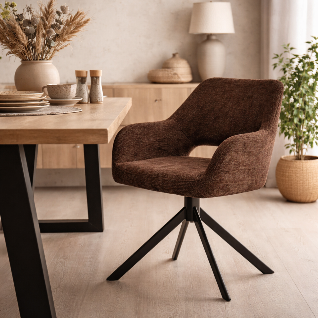 Mowgli draaibare eetkamerstoel - bruin