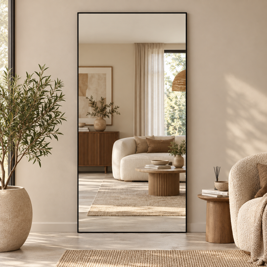 Linea grote rechthoek spiegel 200x100 - zwart