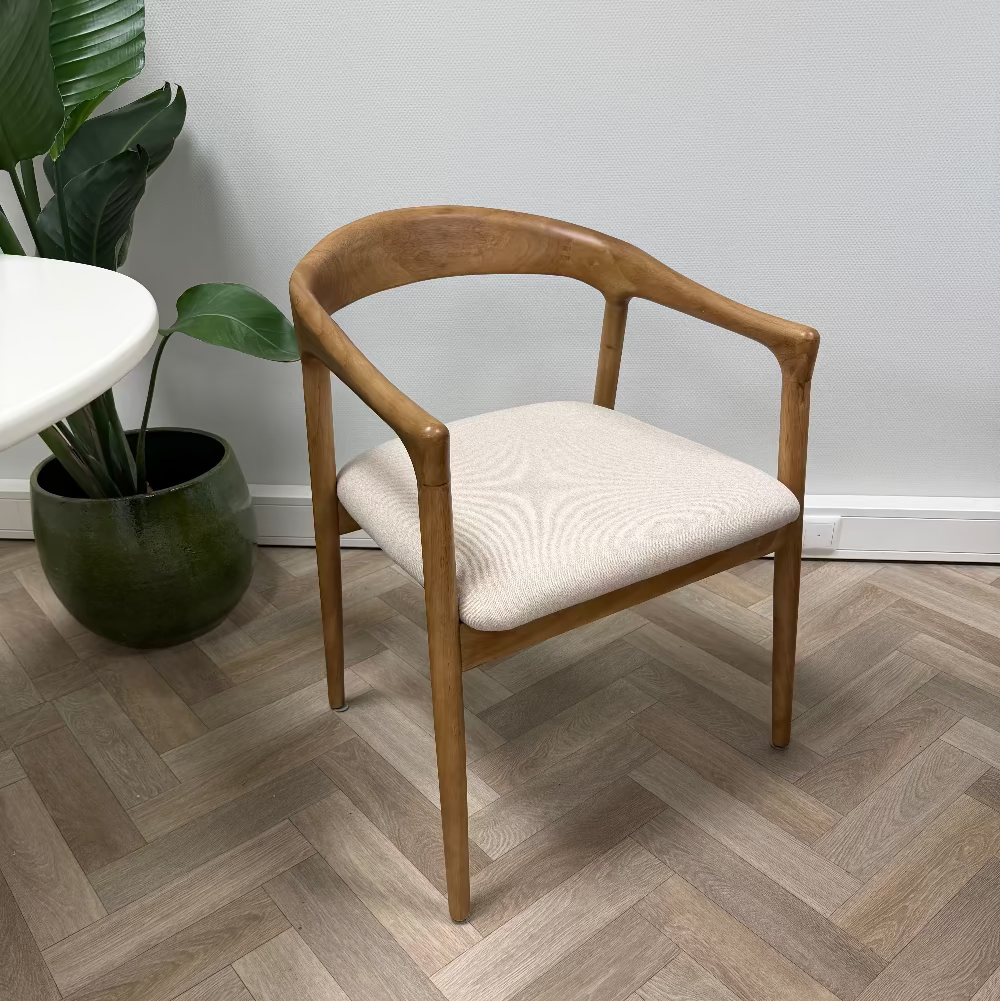 Léa japandi stoel - gebroken wit