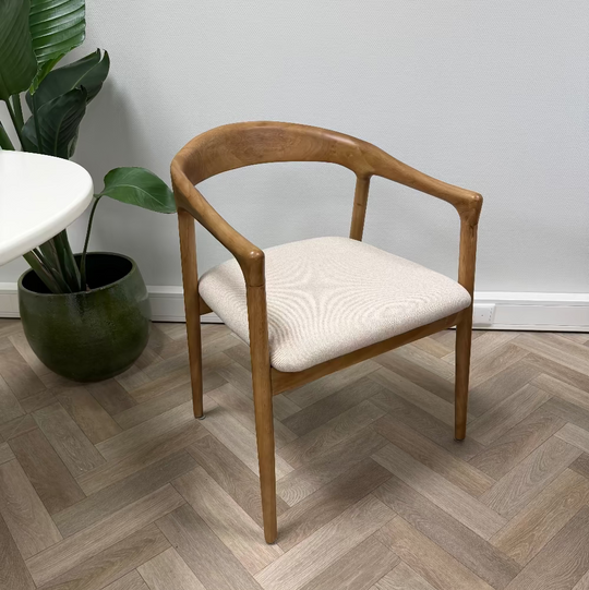 Léa japandi stoel - gebroken wit