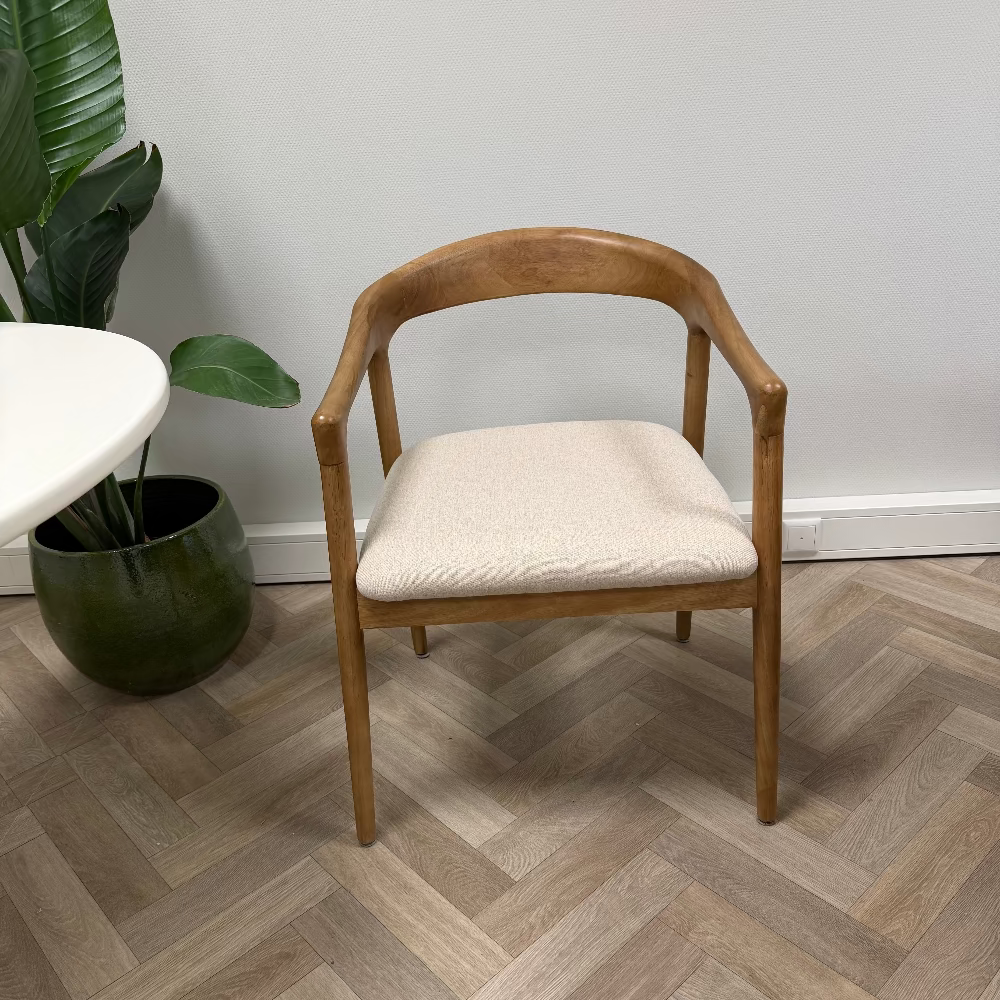 Léa japandi stoel - gebroken wit