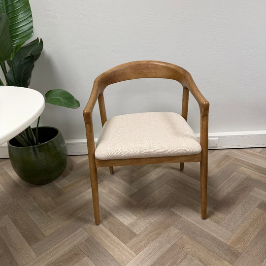 Léa japandi stoel - gebroken wit