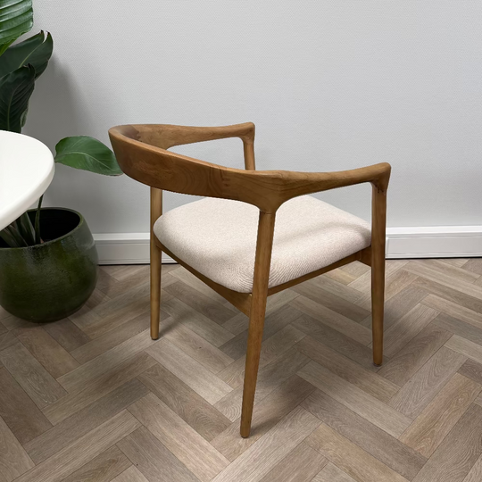 Léa japandi stoel - gebroken wit