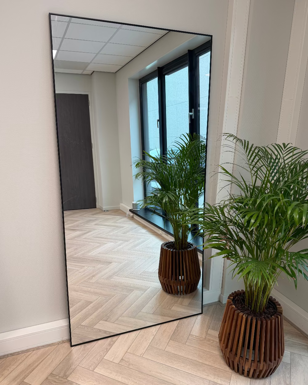 Grote rechthoek spiegel 200x100 - zwart