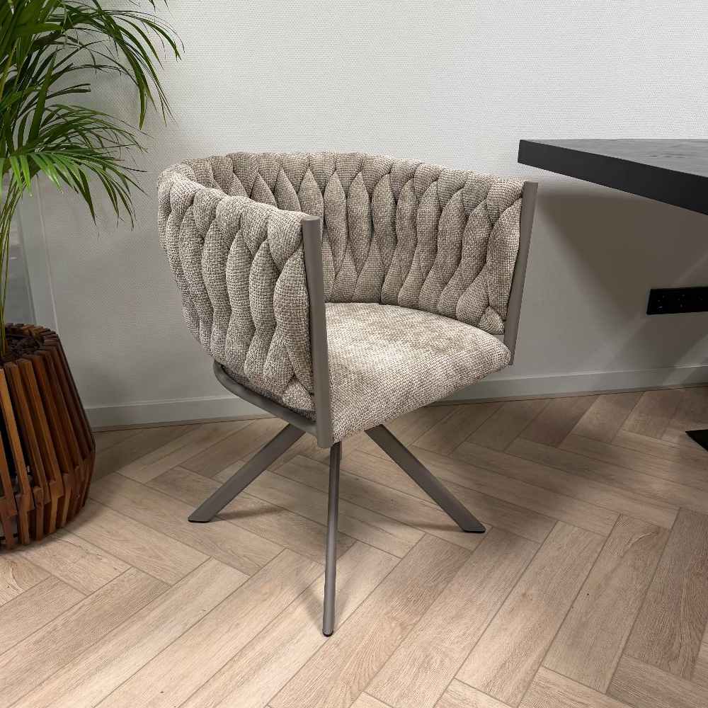 Wave draaibare eetkamerstoel - taupe