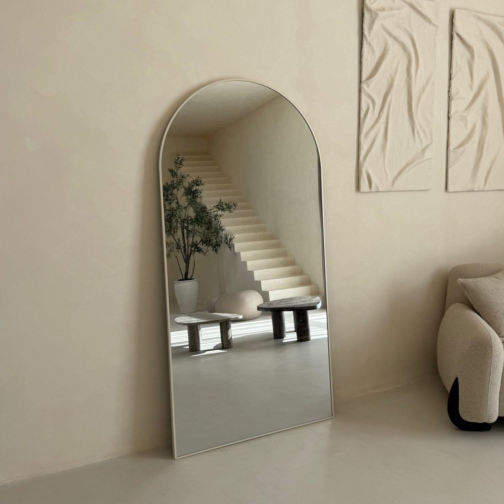 Elena grote boogspiegel 200x100cm - beige