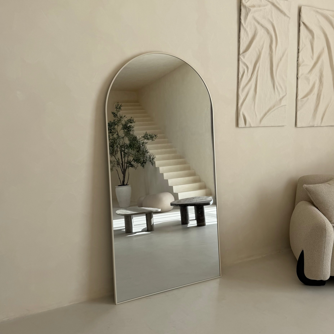 Elena grote boogspiegel 200x100cm - beige
