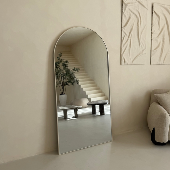Elena grote boogspiegel 200x100cm - beige