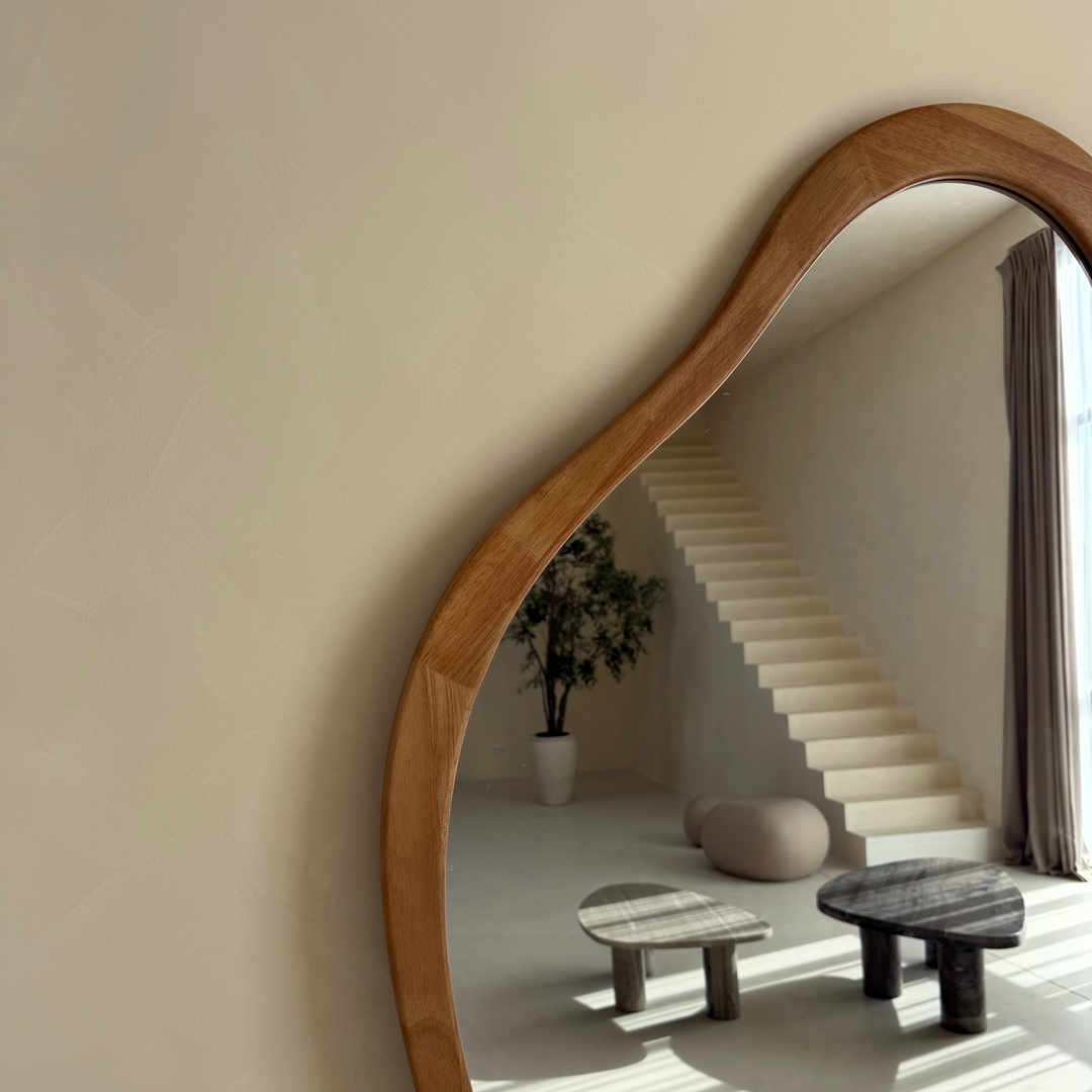 Mila organische japandi spiegel 180x80cm - bruin