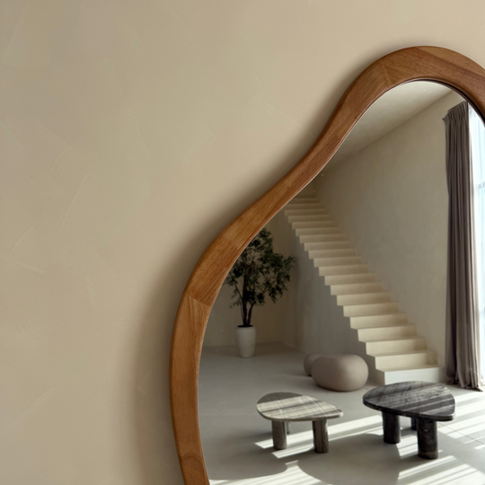 Mila organische japandi spiegel 180x80cm - bruin
