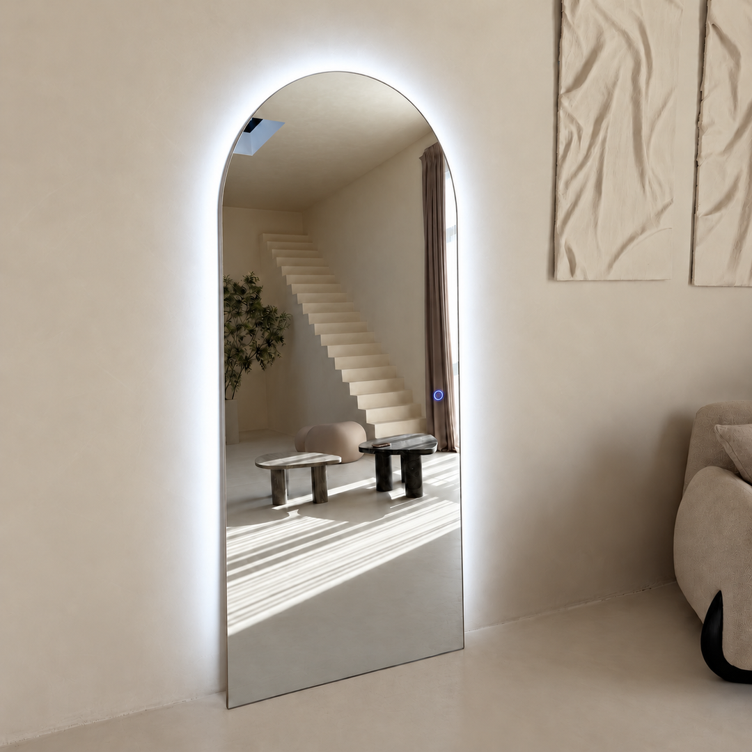 Elena grote led boogspiegel 200x80cm - frameless