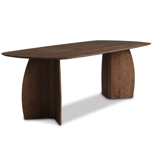 Eettafel Noa maanpoot deens ovaal mangohout - walnoot bruin