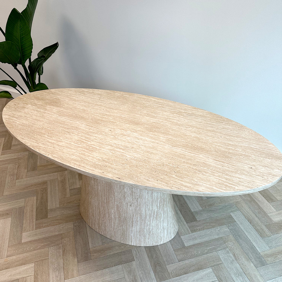Eettafel Sky Ovaal - Travertin