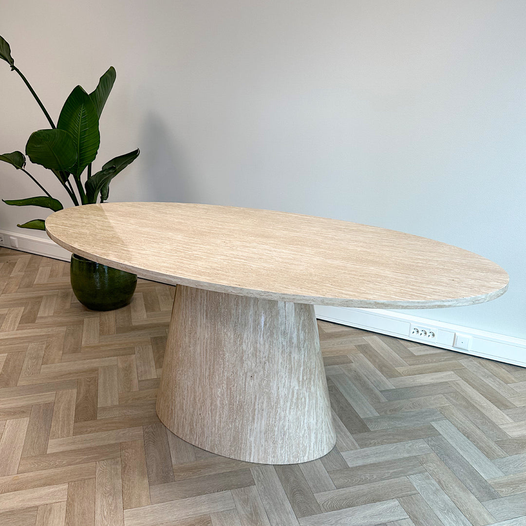 Eettafel Sky Ovaal - Travertin