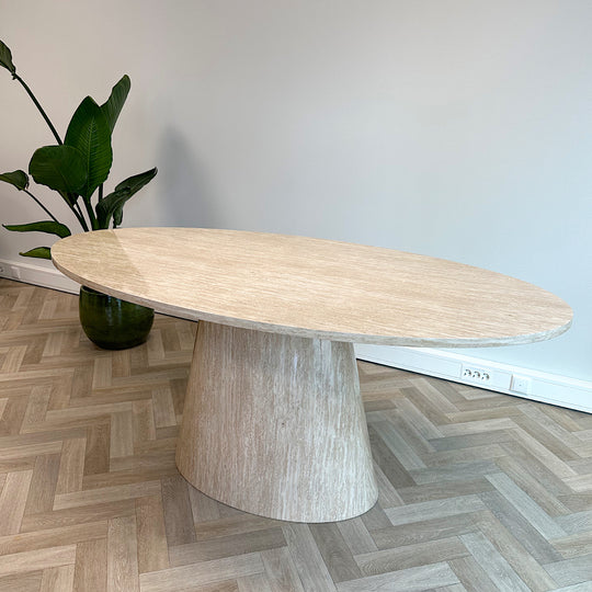 Eettafel Sky Ovaal - Travertin