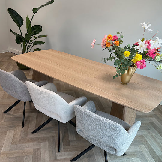 Eettafel Noor maanpoot deens ovaal - eiken bruin