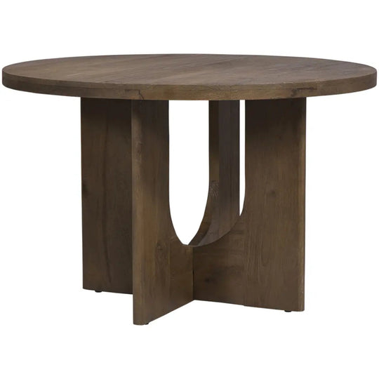 Eettafel Melanie mangohout rond - walnoot bruin