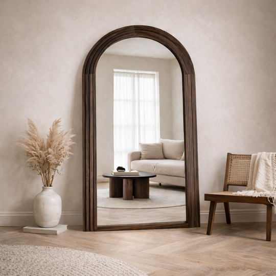 Novi japandi boogspiegel 200x100cm - walnoot