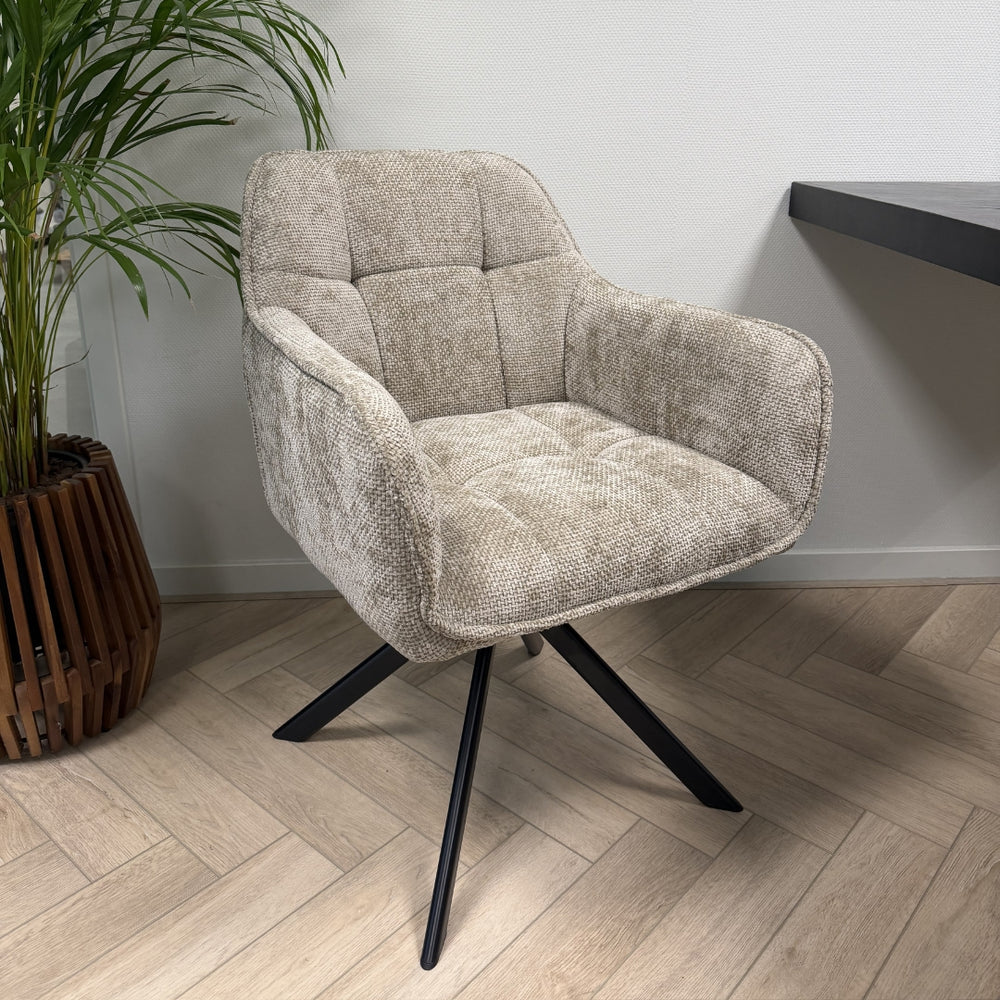 Jane draaibare eetkamerstoel - taupe