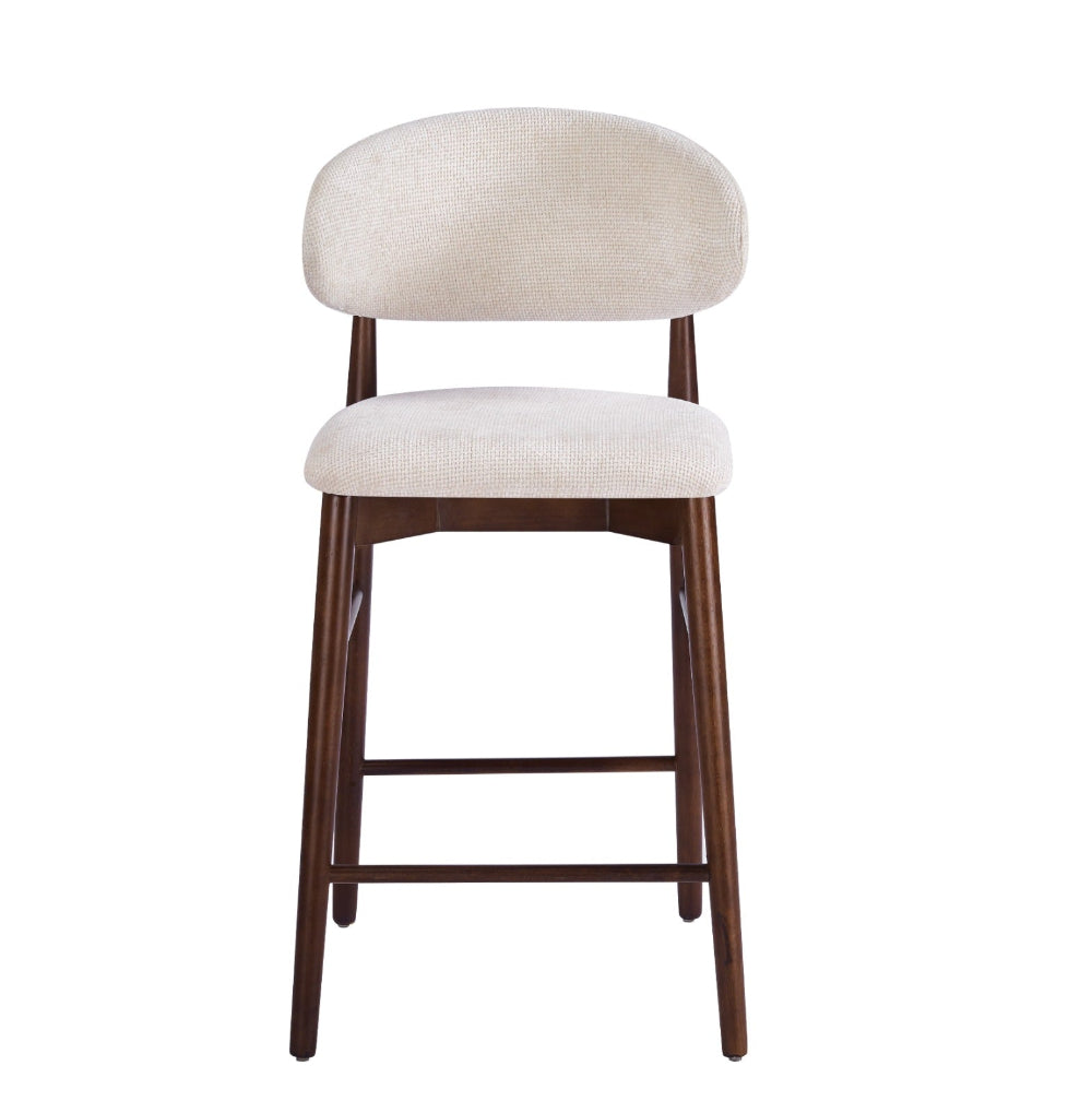 Maya japandi barkruk walnoot bruin- gebroken wit