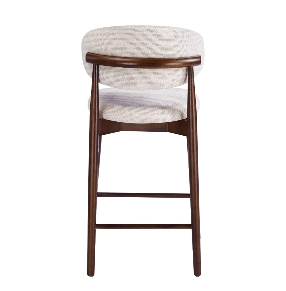 Maya japandi barkruk walnoot bruin- gebroken wit