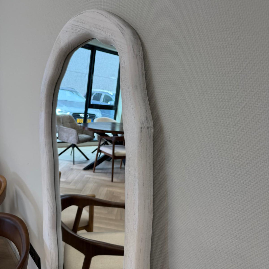 Nobu organische spiegel 170x70cm - vintage wit